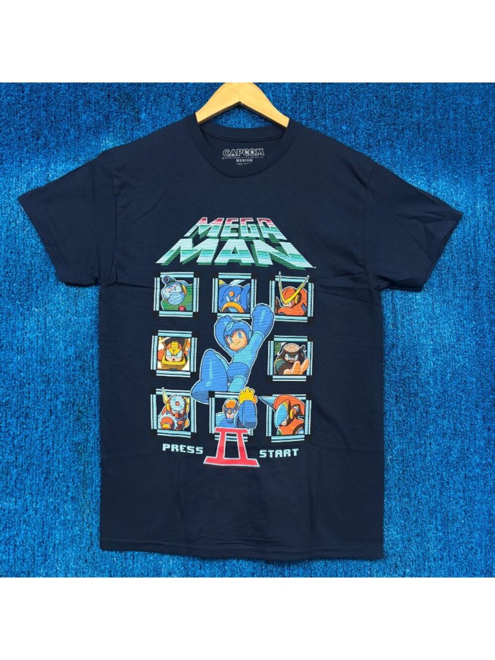Mega Man 2 "Press Start" Graphic T-Shirt Size Medium